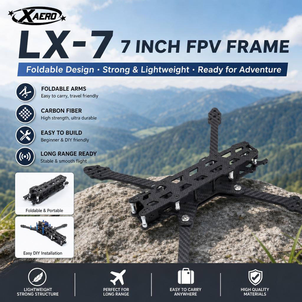 Drone Kit Octocopter - إطار PAURC LX-7 قابل للطي مقاس